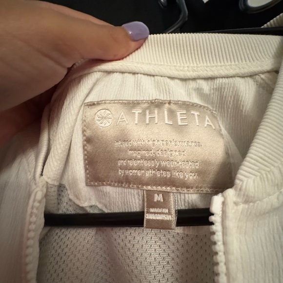 Athleta Women's White Bomber Jacket - Picture 4 of 4